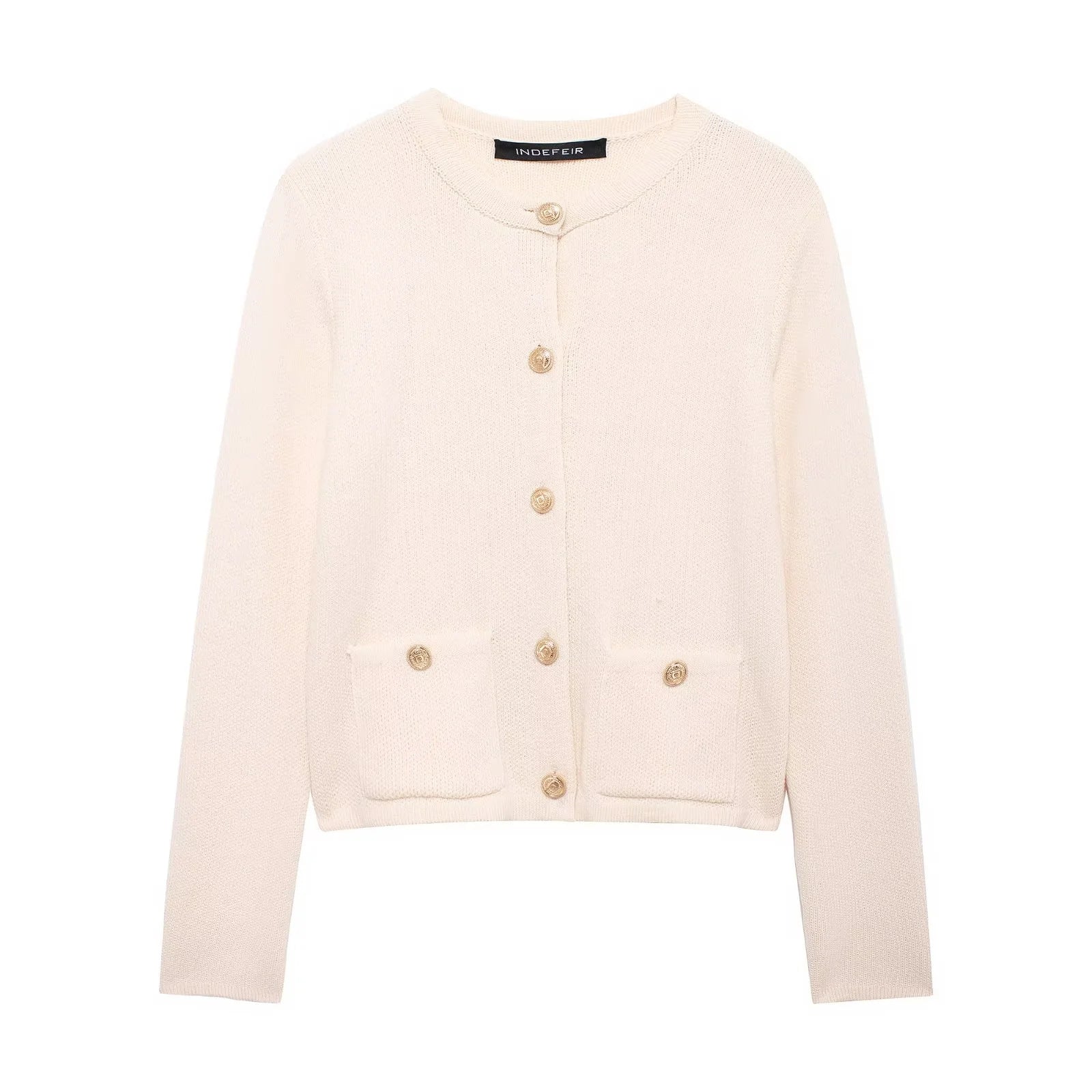SS Button Cardigan Beige
