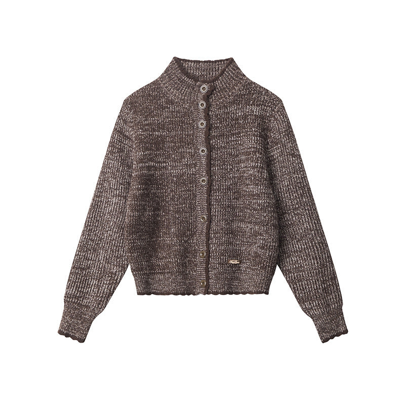 Autumn Retro Short Sweater Brown