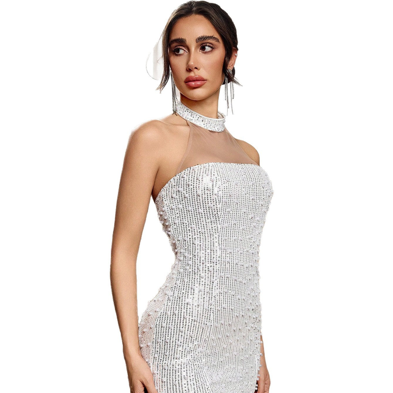 Sexy Hollow-out Lace Evening Dress