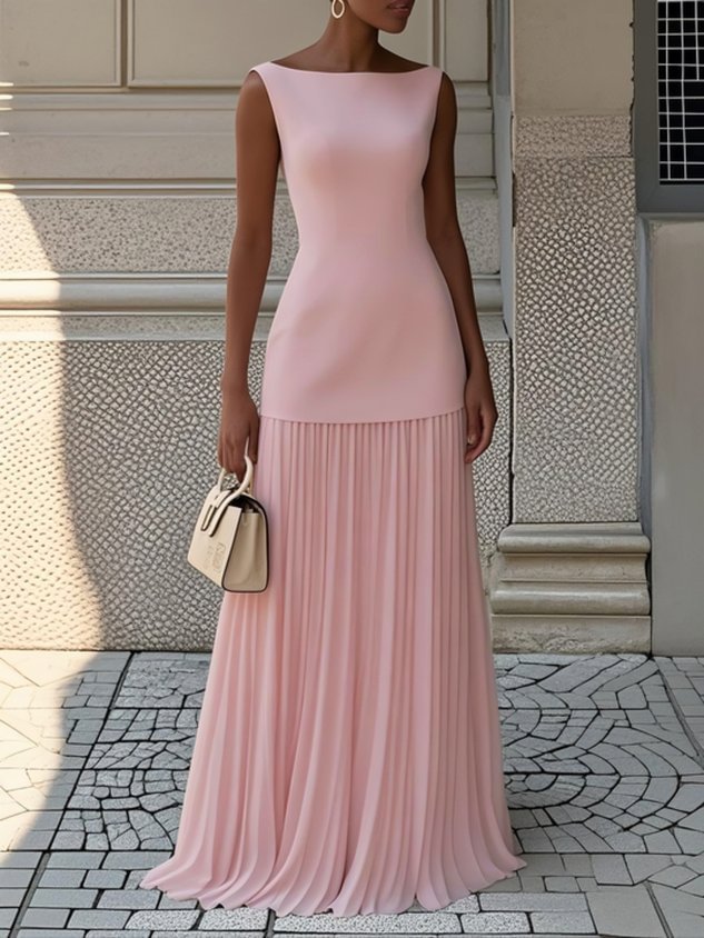 Knitted Vest Sexy Slim Knit Dress Pink