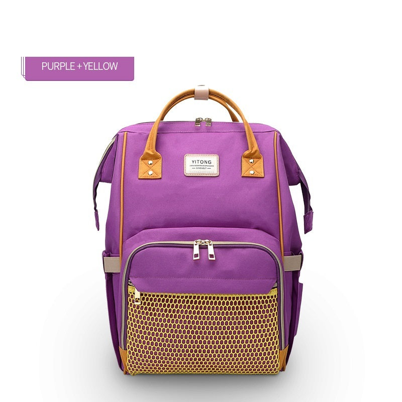 SS Maternity Nappy Bag Purple yellow