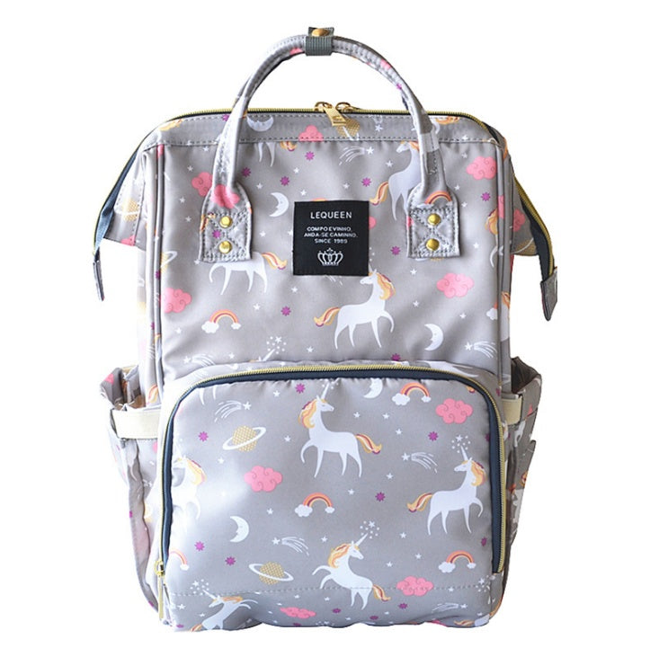 SS Maternity Nappy Bag Gray unicorn