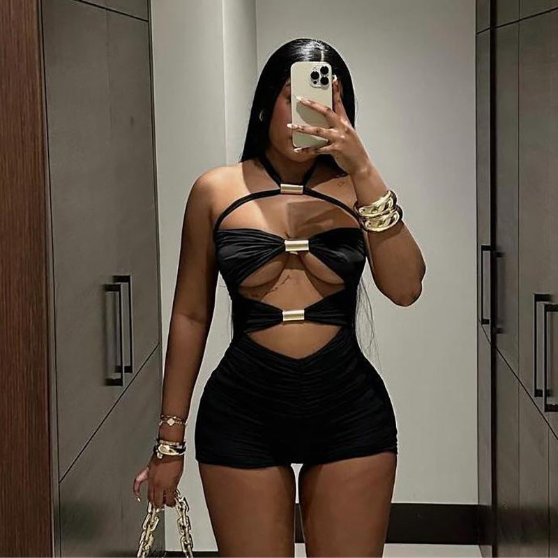 Women's Hollow-out Lace-up Jumpsuit