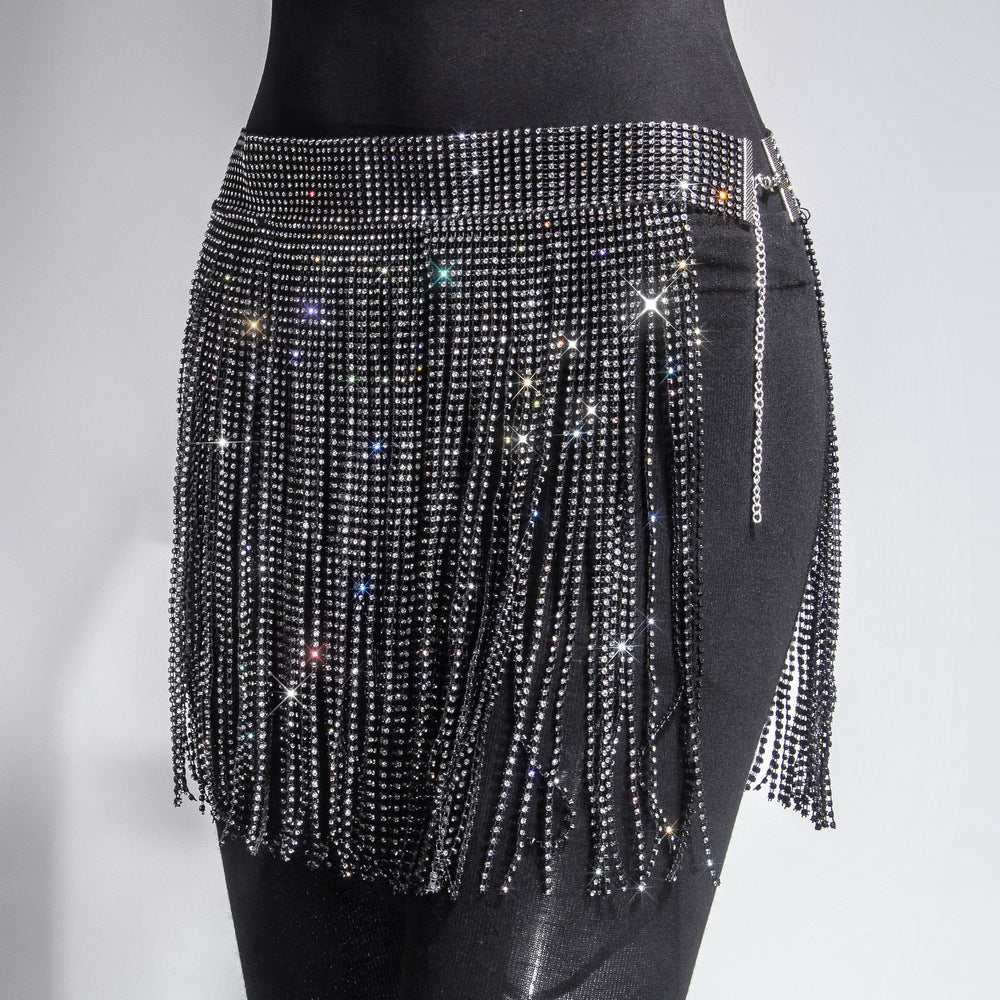 SS Rhinestone Skirt Black