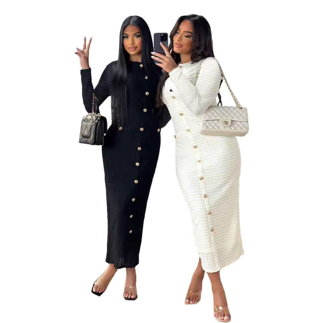 SS Knitted Long-sleeved Dress