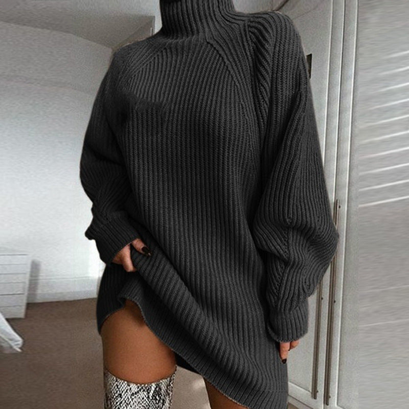 Warm Women Sweater Dress Grey A