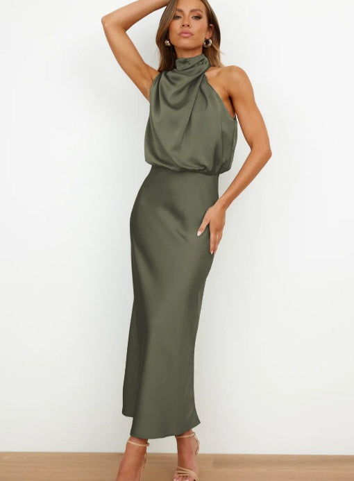 SS Elegant Evening Dress Army green