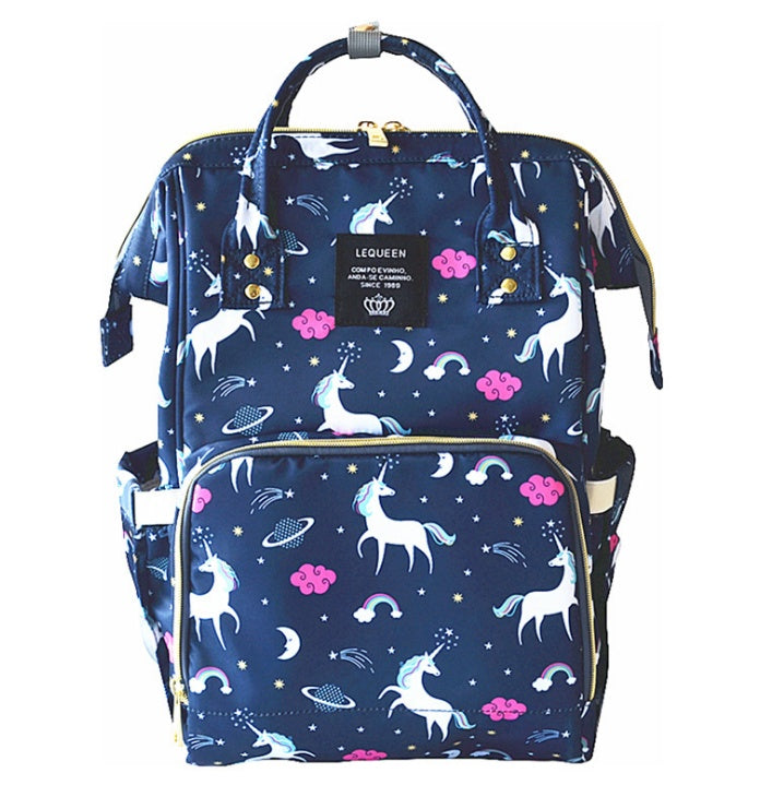 SS Maternity Nappy Bag Blue unicorn