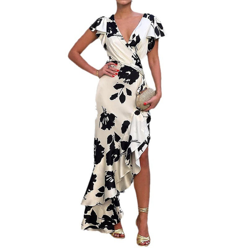 Women's Midriff Outfit Elegant Dress