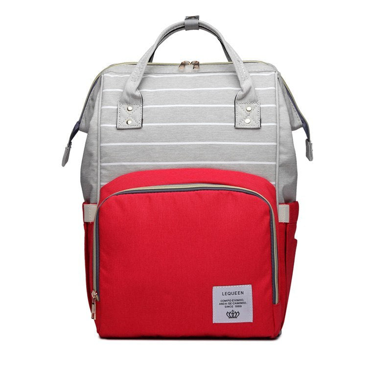 SS Maternity Nappy Bag Red stripe