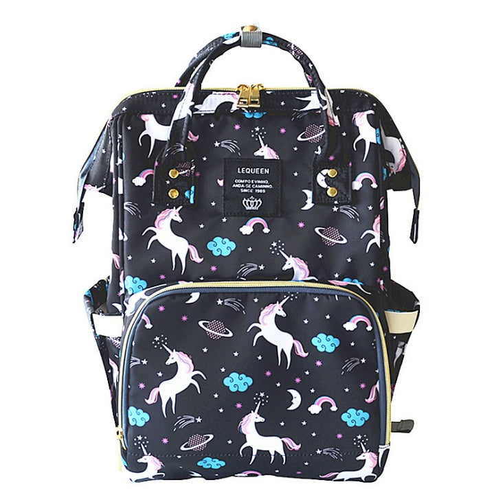 SS Maternity Nappy Bag Black unicorn