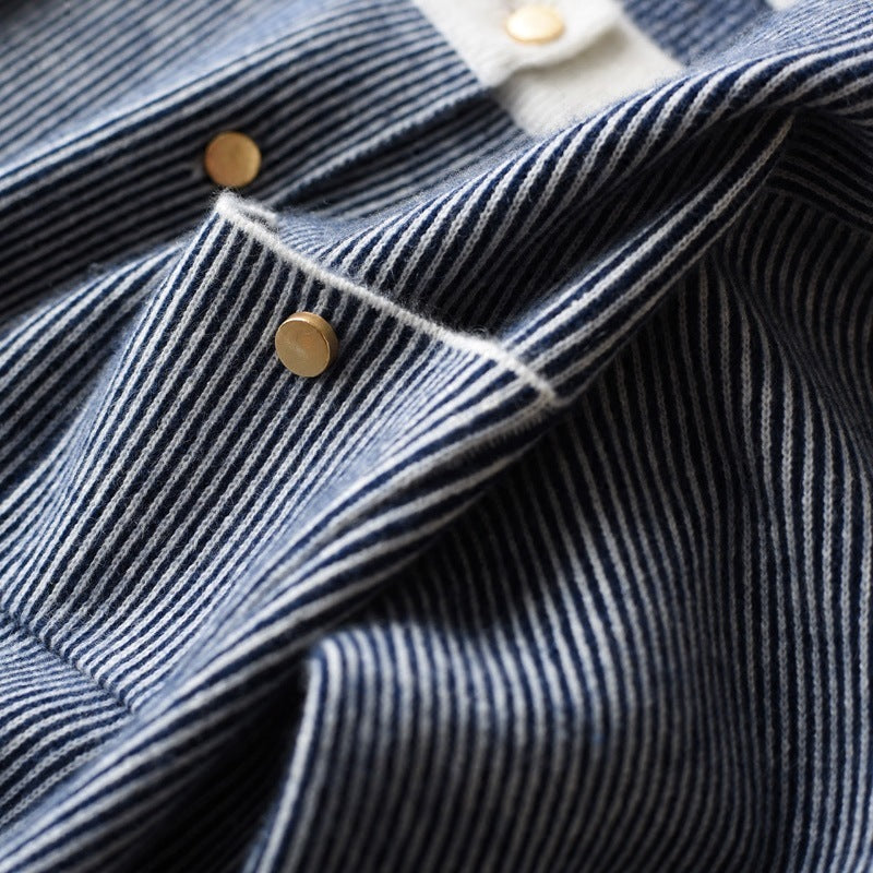 Striped Knit Bottoming Sweater