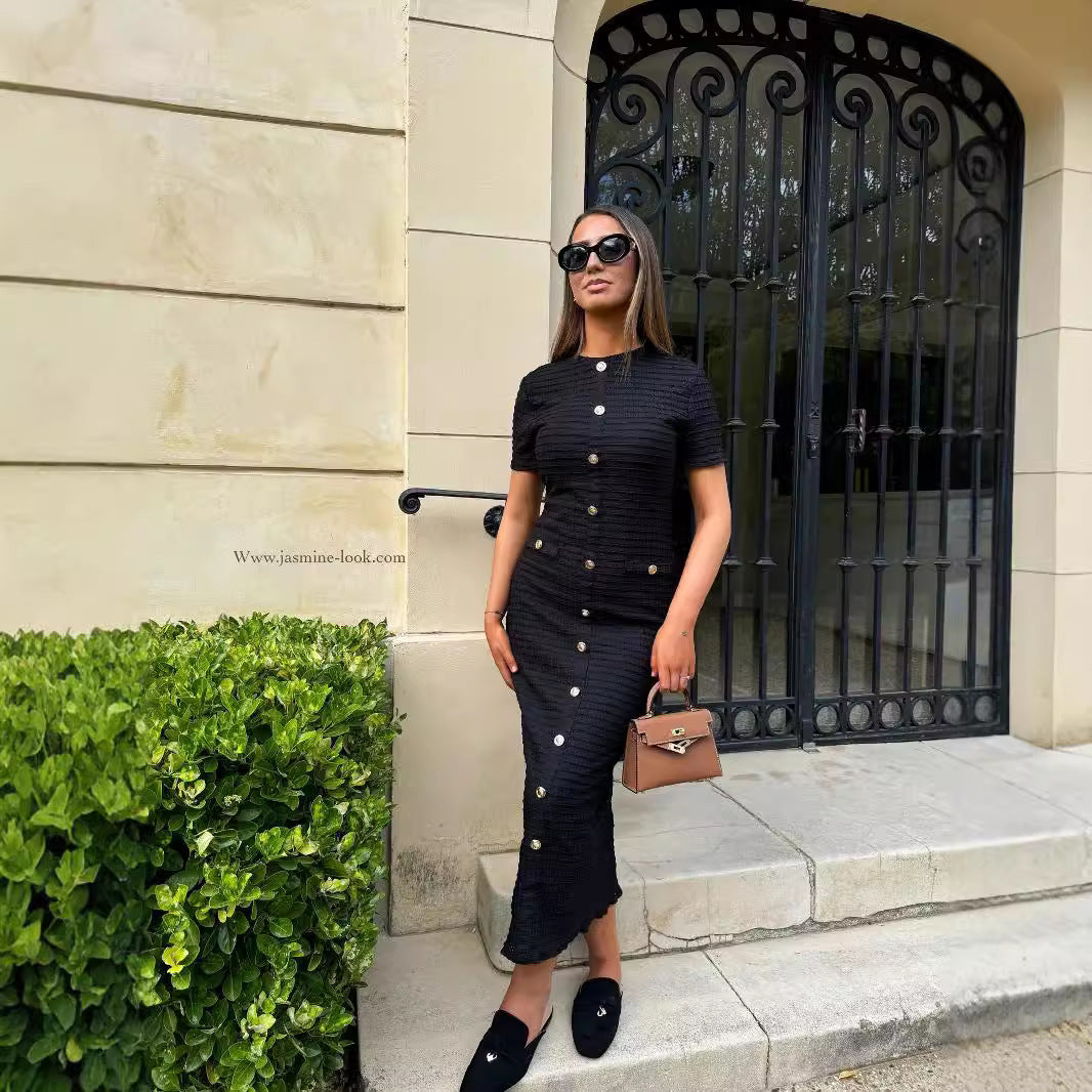 SS Knitted Long-sleeved Dress