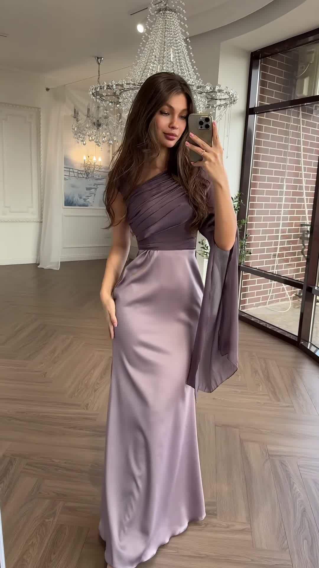 SS Elegant Satin Dress pink gold