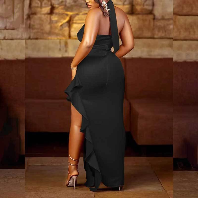 Women’s Elegant Sleeveless Halter Sheath Dress