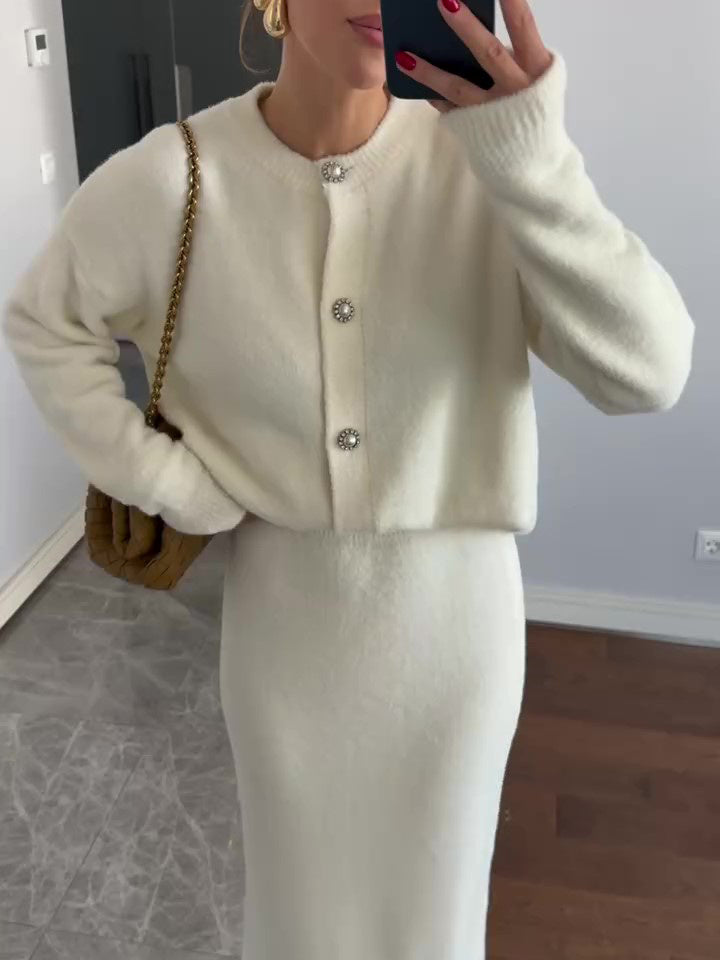 SS Cardigan & Skirt Suit