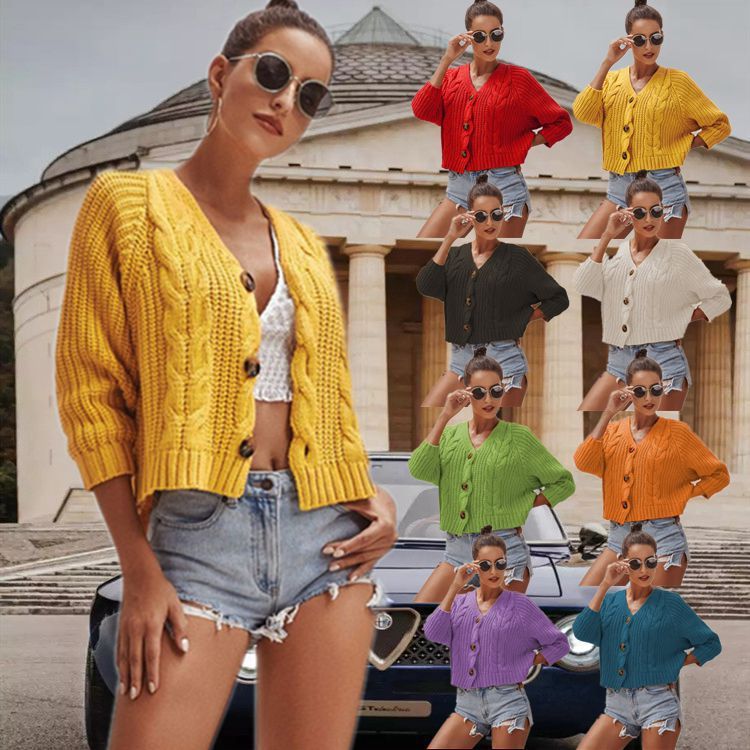 Autumn And Winter Button Sweaters