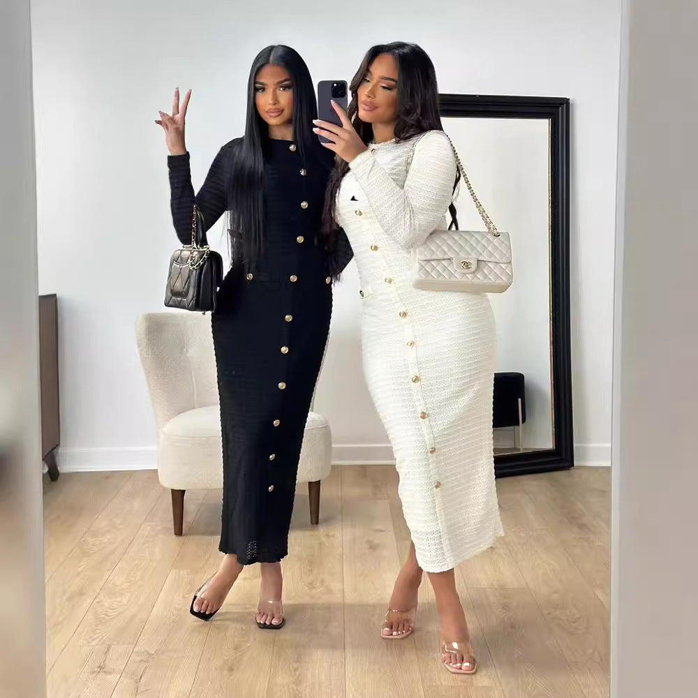 SS Knitted Long-sleeved Dress