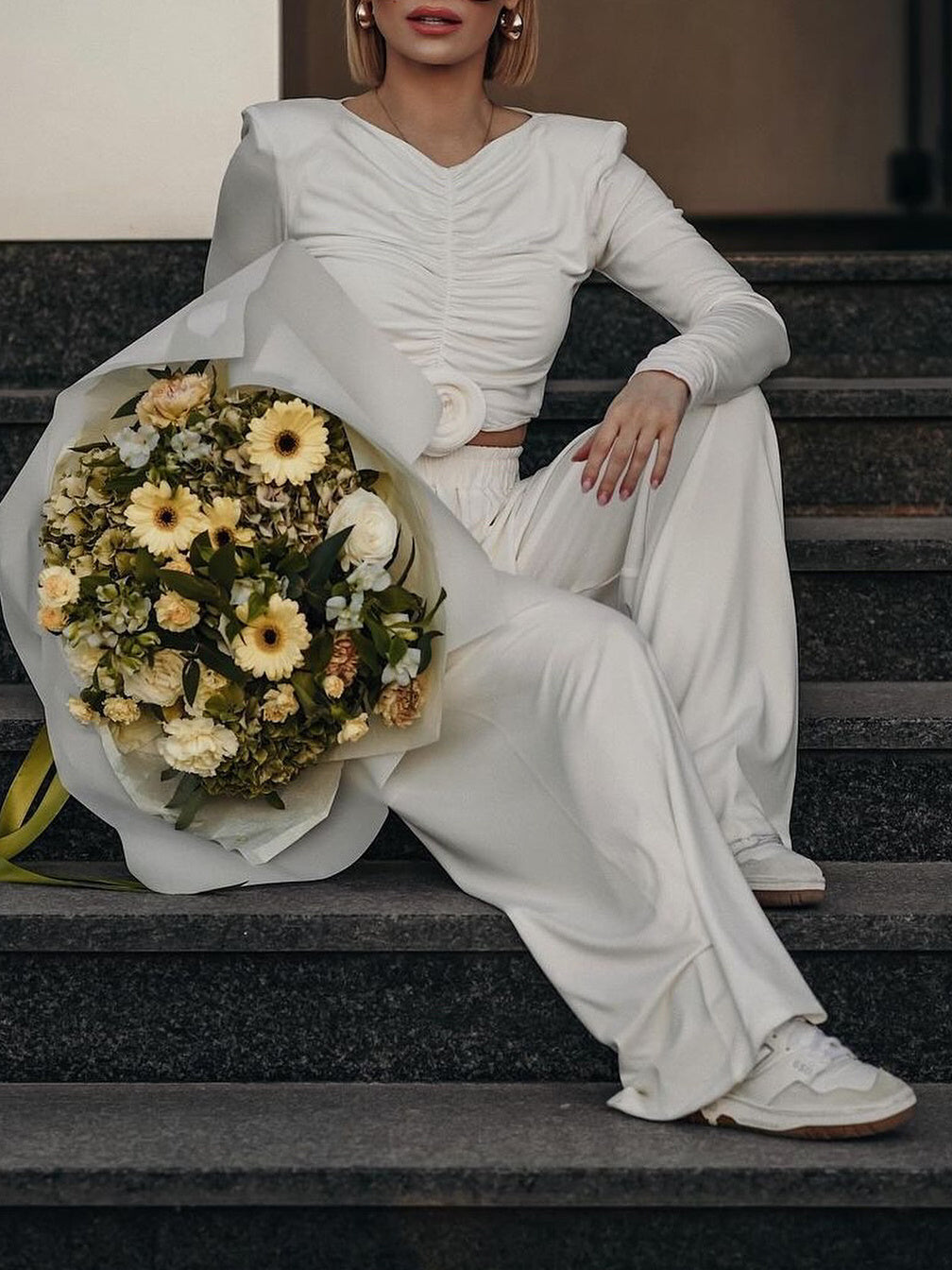 SS Floral Top & Pants Suit