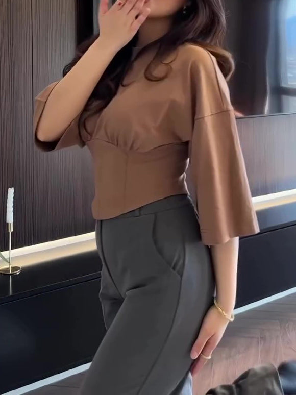 SS Cropped Top Brown