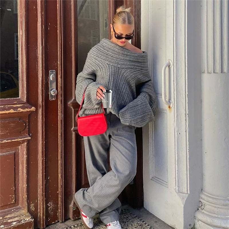 Women's Irregular Off-the-shoulder Sweater