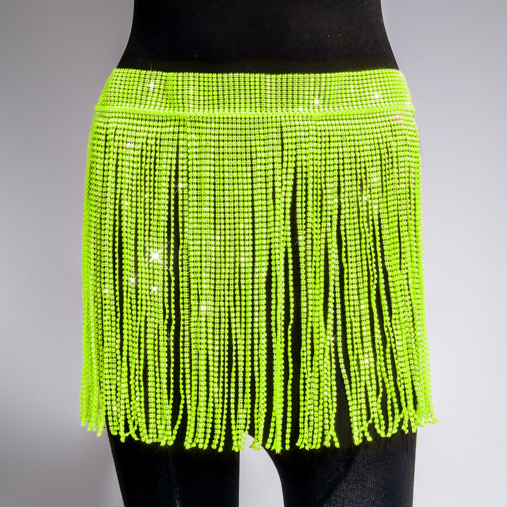 SS Rhinestone Skirt Light green