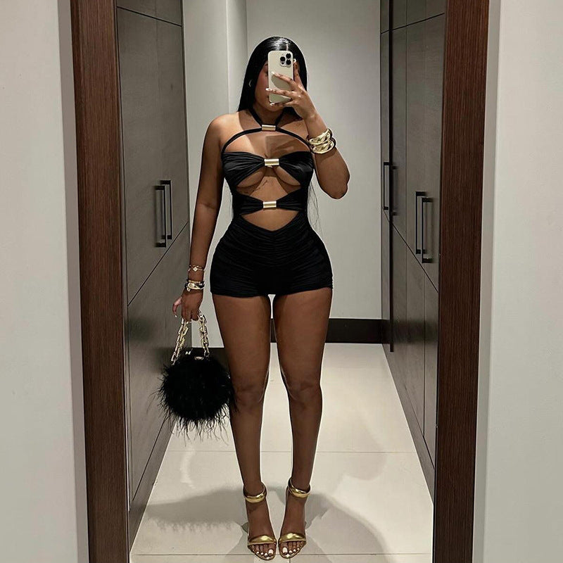 Women's Hollow-out Lace-up Jumpsuit