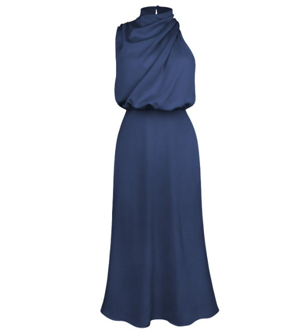 SS Elegant Evening Dress Navy Blue