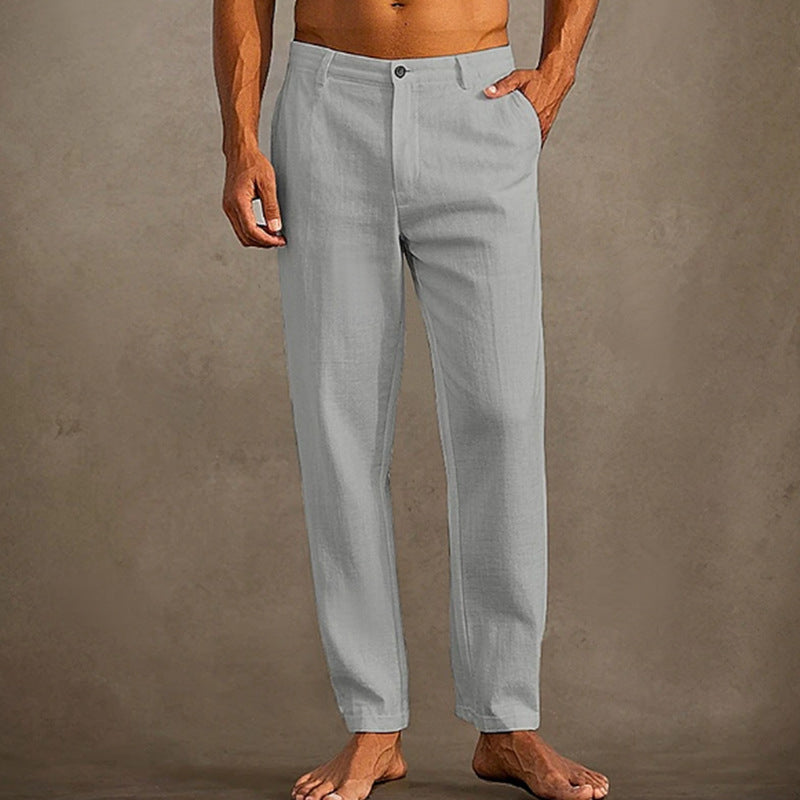 Men's Linen Beach Pants Light Gray
