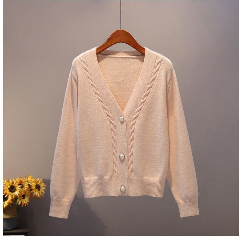 Versatile Outer Short Sweater Apricot