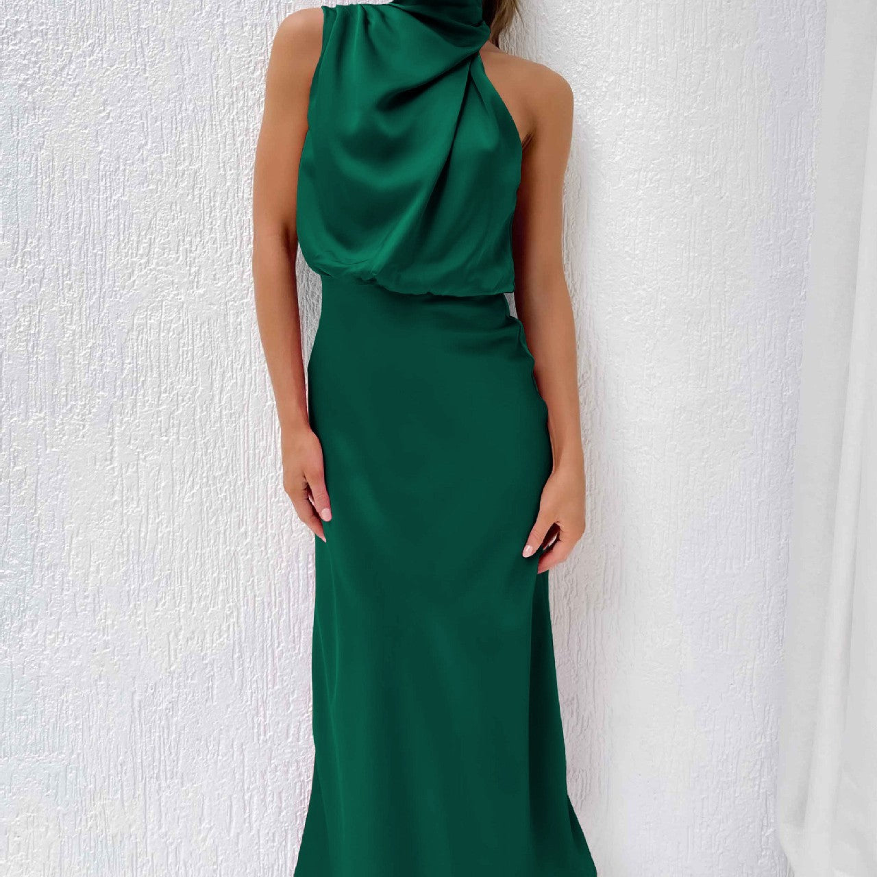 SS Elegant Evening Dress Dark Green