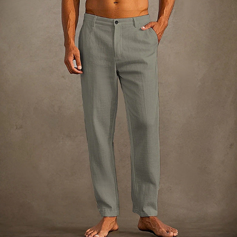 Men's Linen Beach Pants Dark Gray