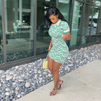 Polo Digital Printing Short Dress