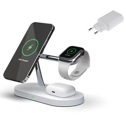 Three-in-one Smart Fast Charging 15W Fast Magnetic Wireless Charger White EU