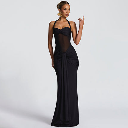 Women's Ribbon Slim-fit Sheath Dress Black