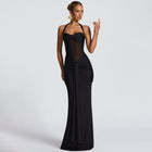 Women's Ribbon Slim-fit Sheath Dress Black