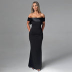 SS Bow Off-shoulder Dress