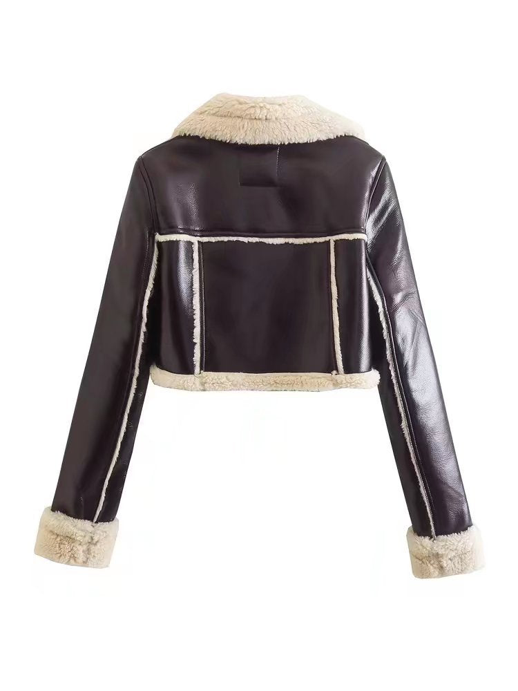 Women's Short Lapel Long Sleeve Personality Jacket