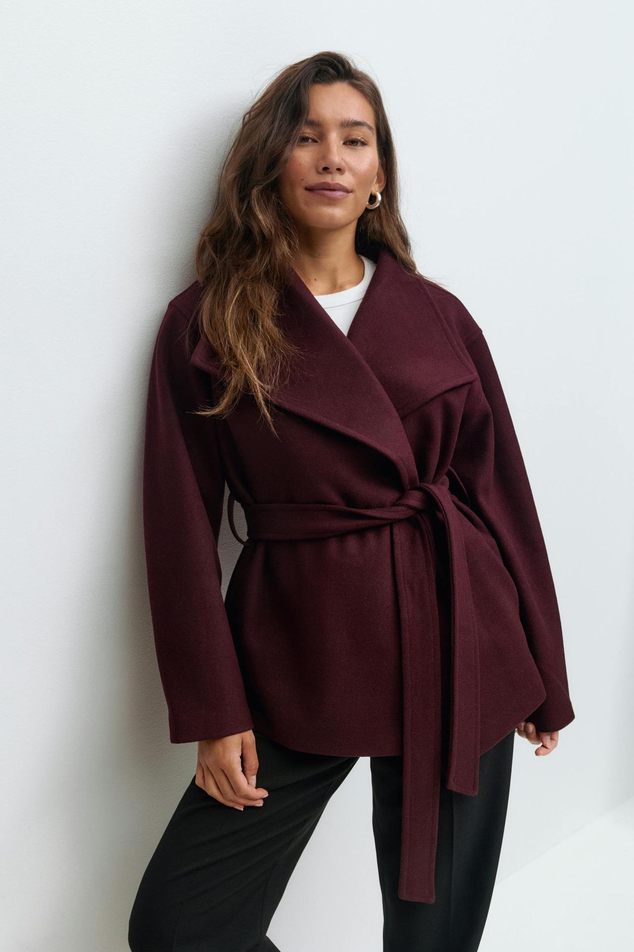 SS Autumn And Winter Coat Wine red