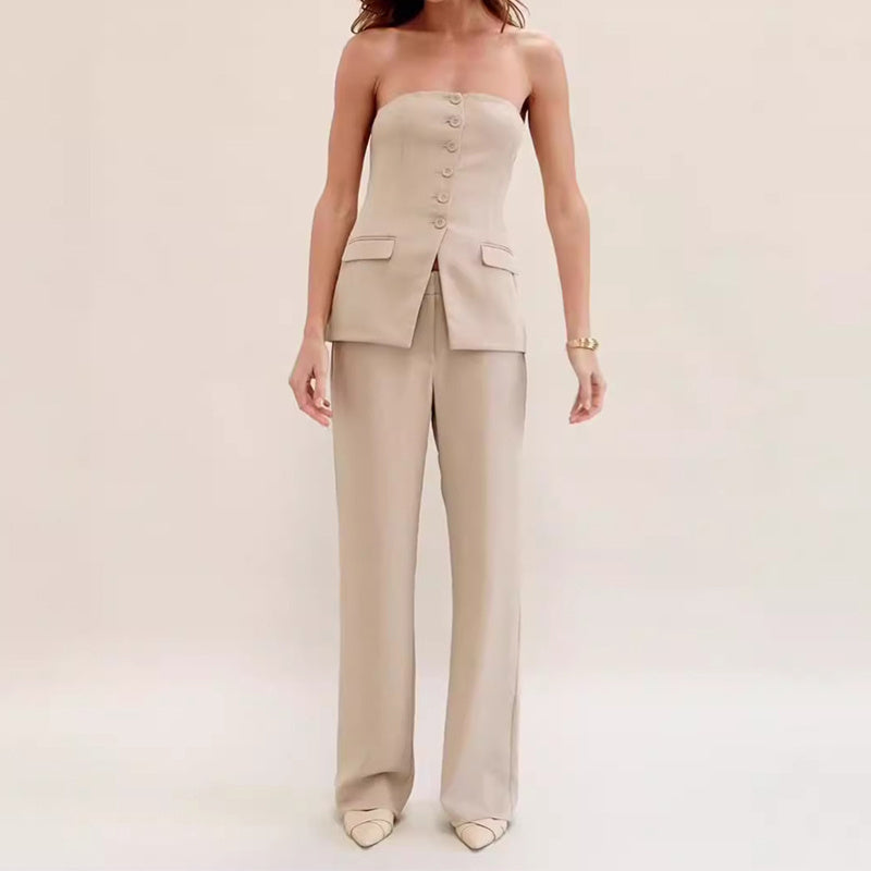 SS Graceful Tube Suit Apricot