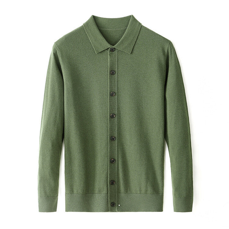 Worsted Single-sided Wool Sweater Green