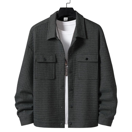 Men's Casual Jacquard Plaid Baggy Coat