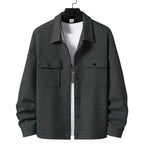 Men's Casual Jacquard Plaid Baggy Coat