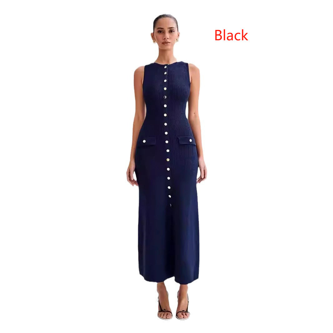 SS Knitted Elegant Dress Black