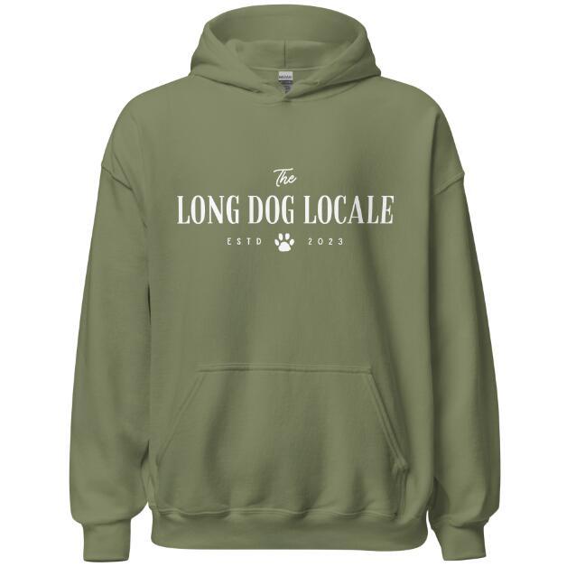 Men's Letter LONG DOG Hoodie Army green