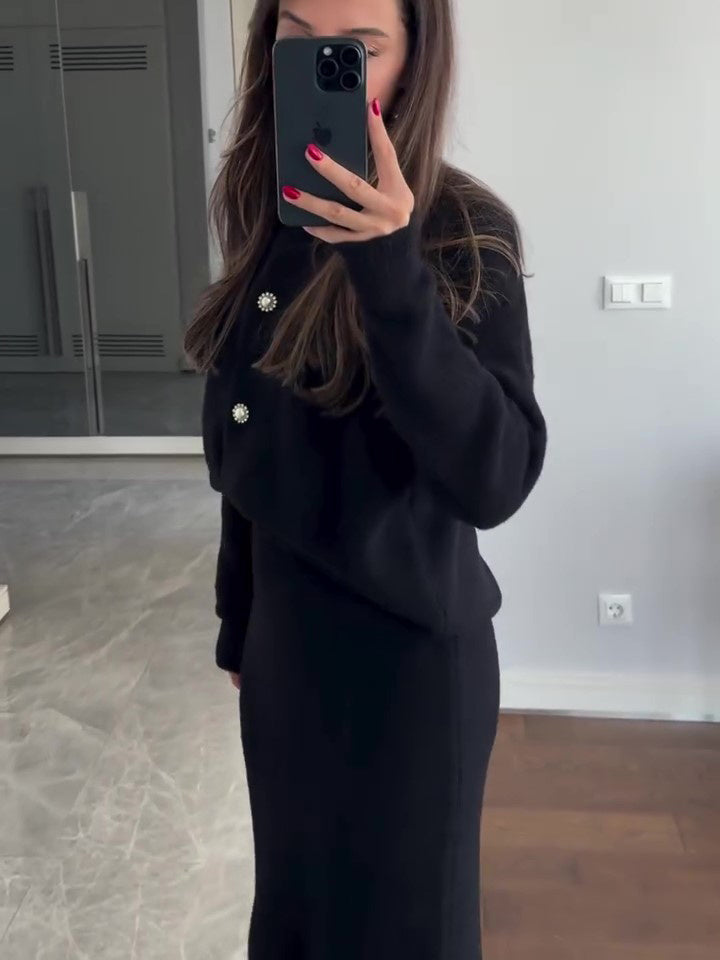 SS Cardigan & Skirt Suit