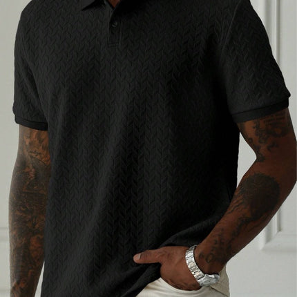 Men's Polo Collar Short-sleeved Shirt Black