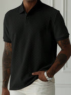 Men's Polo Collar Short-sleeved Shirt Black
