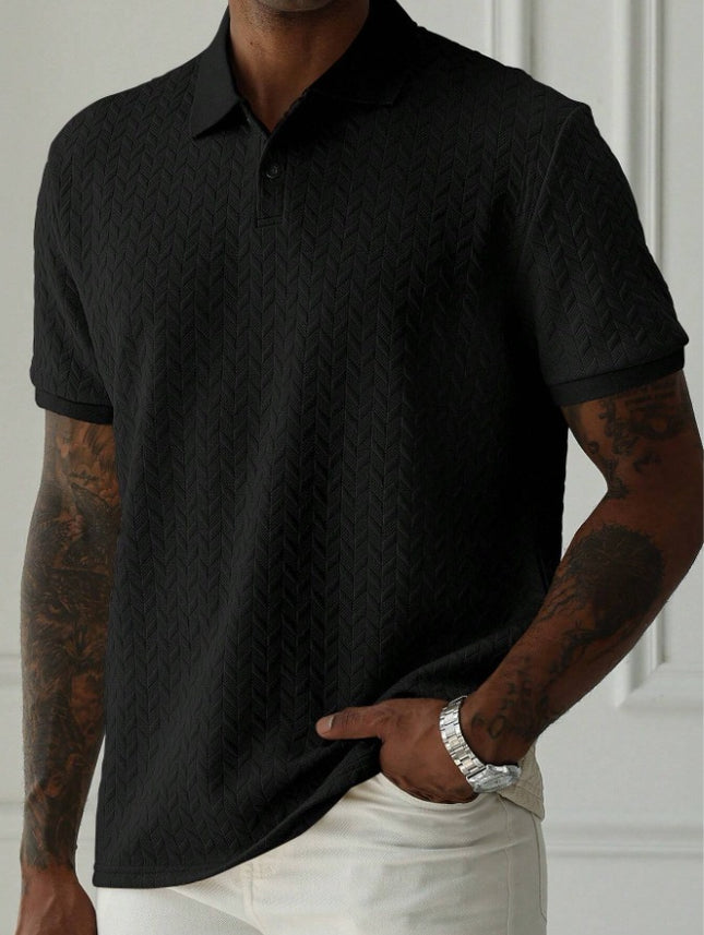 Men's Polo Collar Short-sleeved Shirt Black