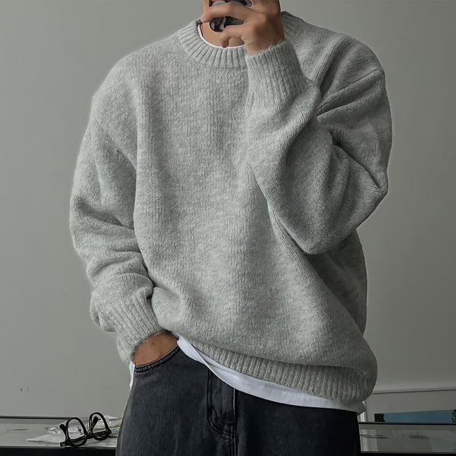 Drop-shoulder Men's Warm Sweater